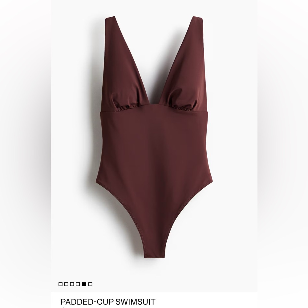 H&M Brown Padded-Cup One-Piece Swimsuit